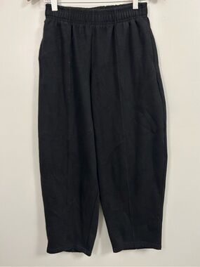 Zara Medium Black Elastic-Waist Sweatpants Minimalist Loungewear